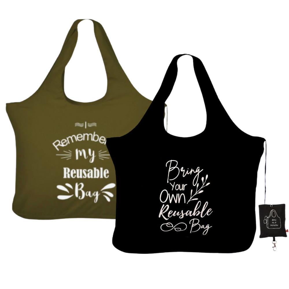 foldable-shopping-bag-bag-in-pouch-black-and-green-set-of-2