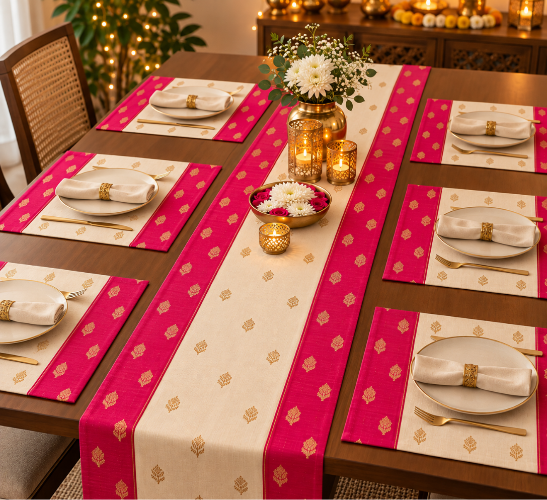 ivillage-brocade-dining-set-table-runner-mats