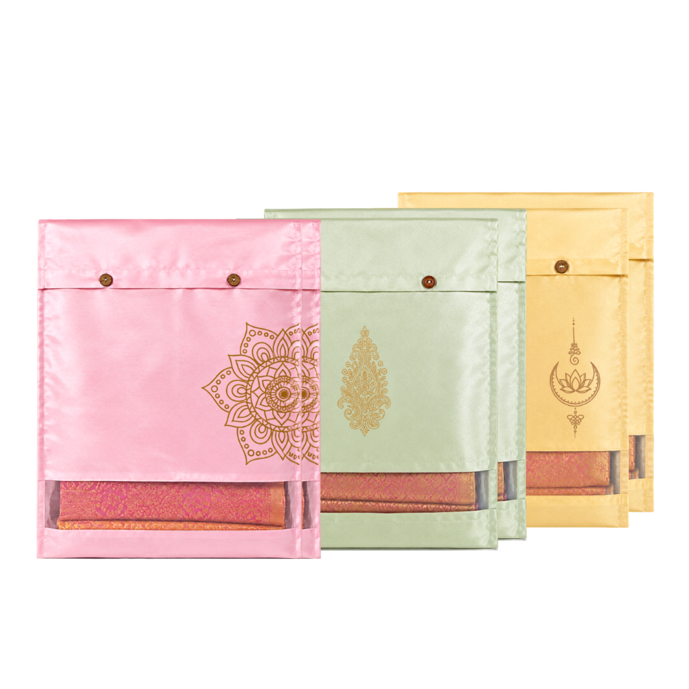 ivillage-multicolour-polysilk-saree-covers-with-transparent-window-button-closure-16-x-14-inch-wardrobe-organizer-bags-for-travel-wedding-pack-of-6